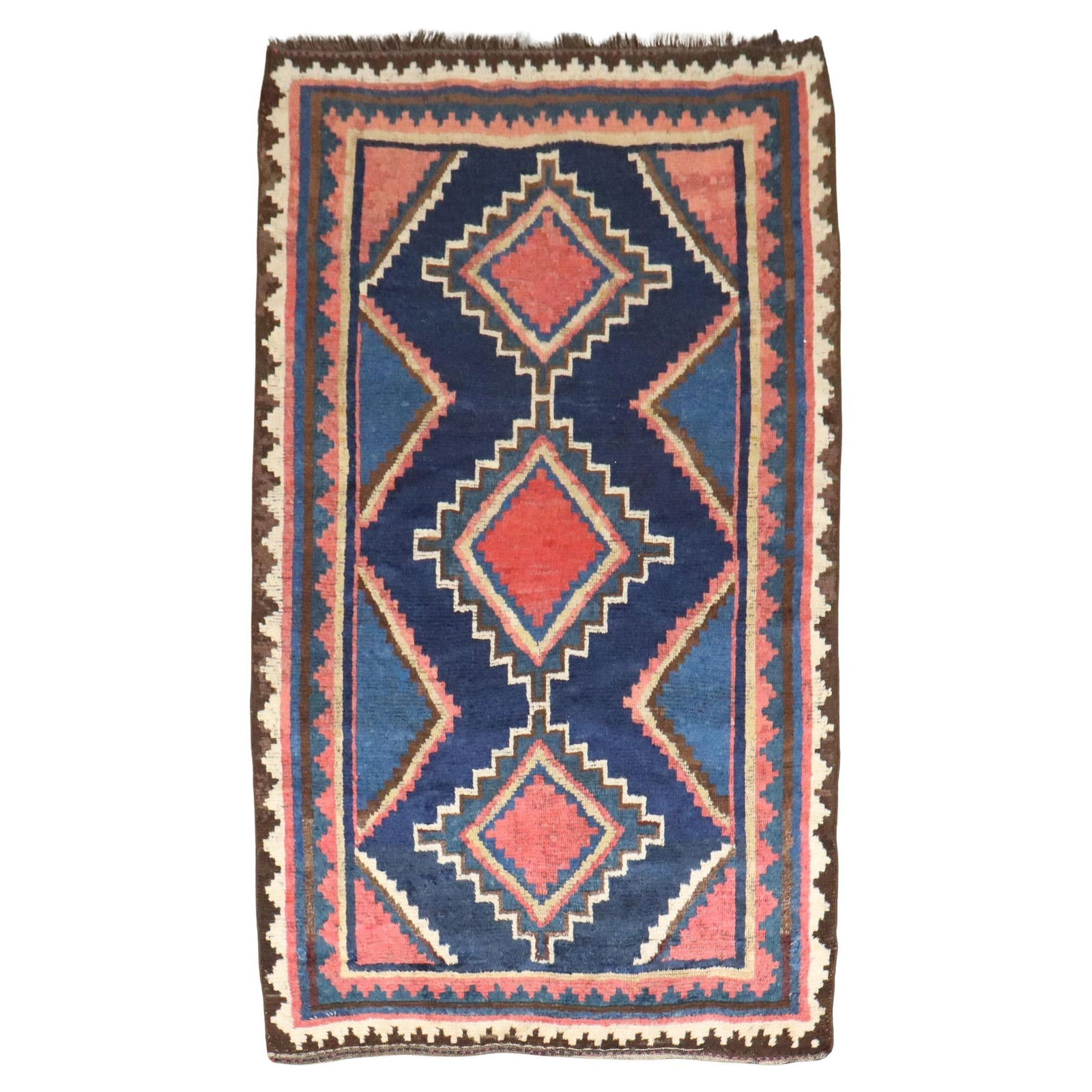 Antique Persian Gabbeh Rug 56 x 88 Hand-Knotted Tribal Design: Antique Persian Gabbeh Rug 56 x 88 Hand-Knotted Tribal Design Discover the beauty of this exquisite Antique Geometric Persian Gabbeh Rug, a stunning example of tribal artistry. Hand-knotted from high-