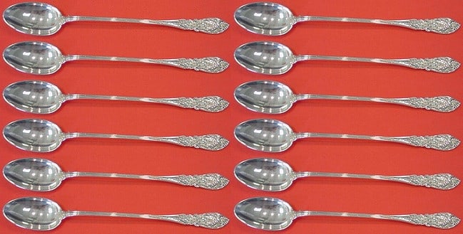 International Richelieu Sterling Silver Iced Tea Spoon Set 12 pcs 7 3/8" (1 of 3)