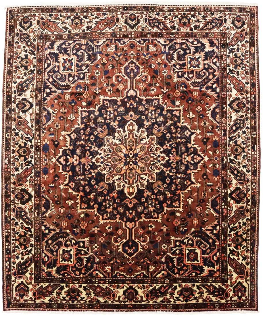 Handmade Vintage Floral Wool Area Rug 10'1 x 12'1 Living Room Decor (1 of 16)