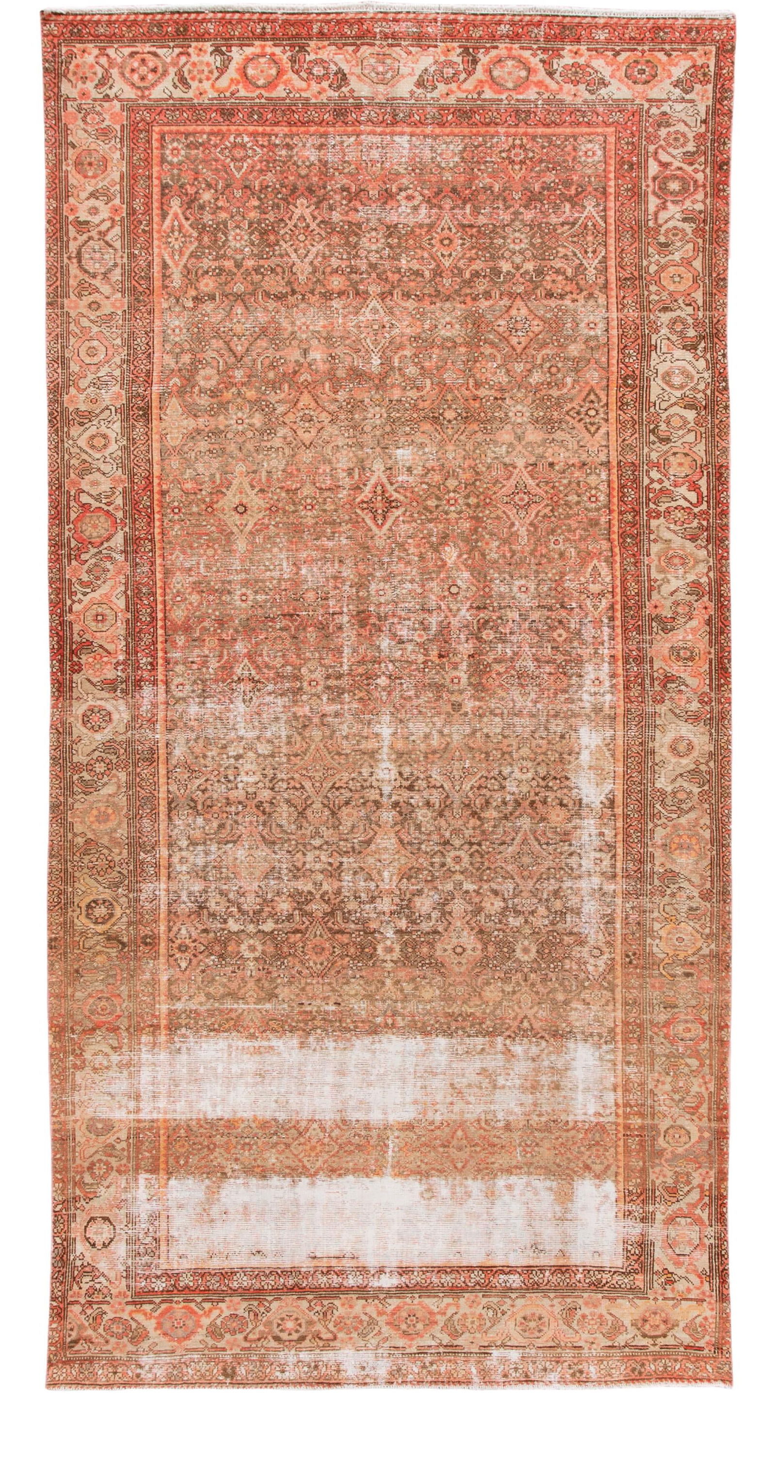 Vibrant Orange Antique Malayer Wool Runner 6'5 x 12'9 (1 of 10)