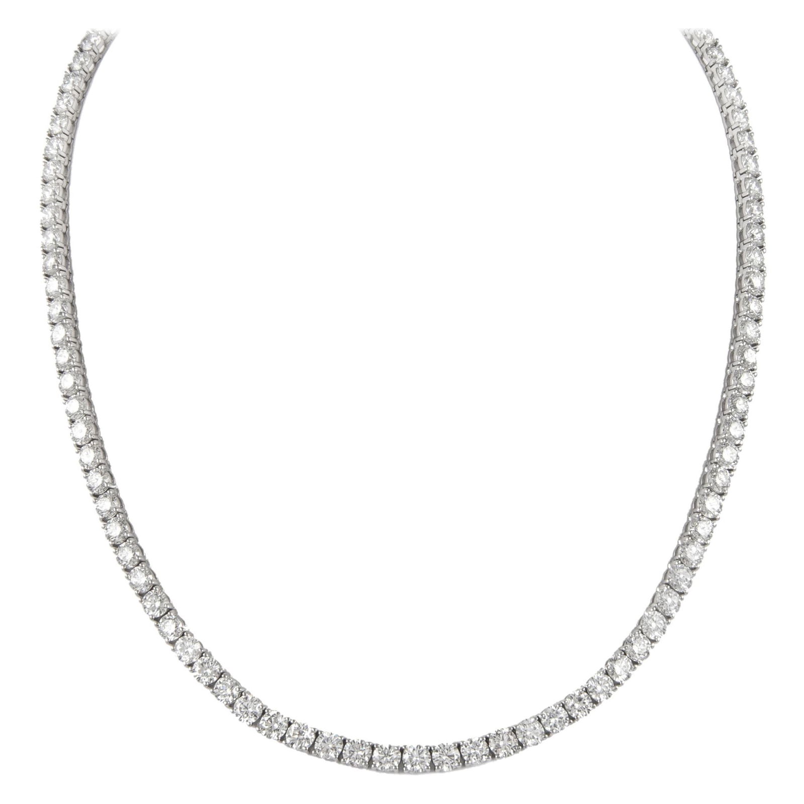 14.59 Carat Diamond Tennis Necklace in 18k White Gold 17 Inch (1 of 4)