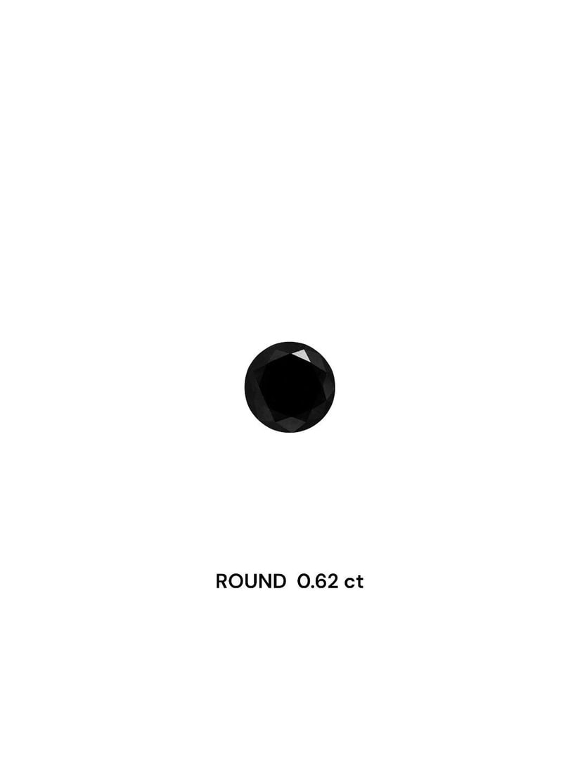 Loose Diamond - ROUND 0.62ct Fancy Black VVS2: Loose Diamond - ROUND 0.62ct Fancy Black VVS2 Source: Natural Shape: ROUND Carats: 0.62 Color: Fancy Black Certification: GIA Video: