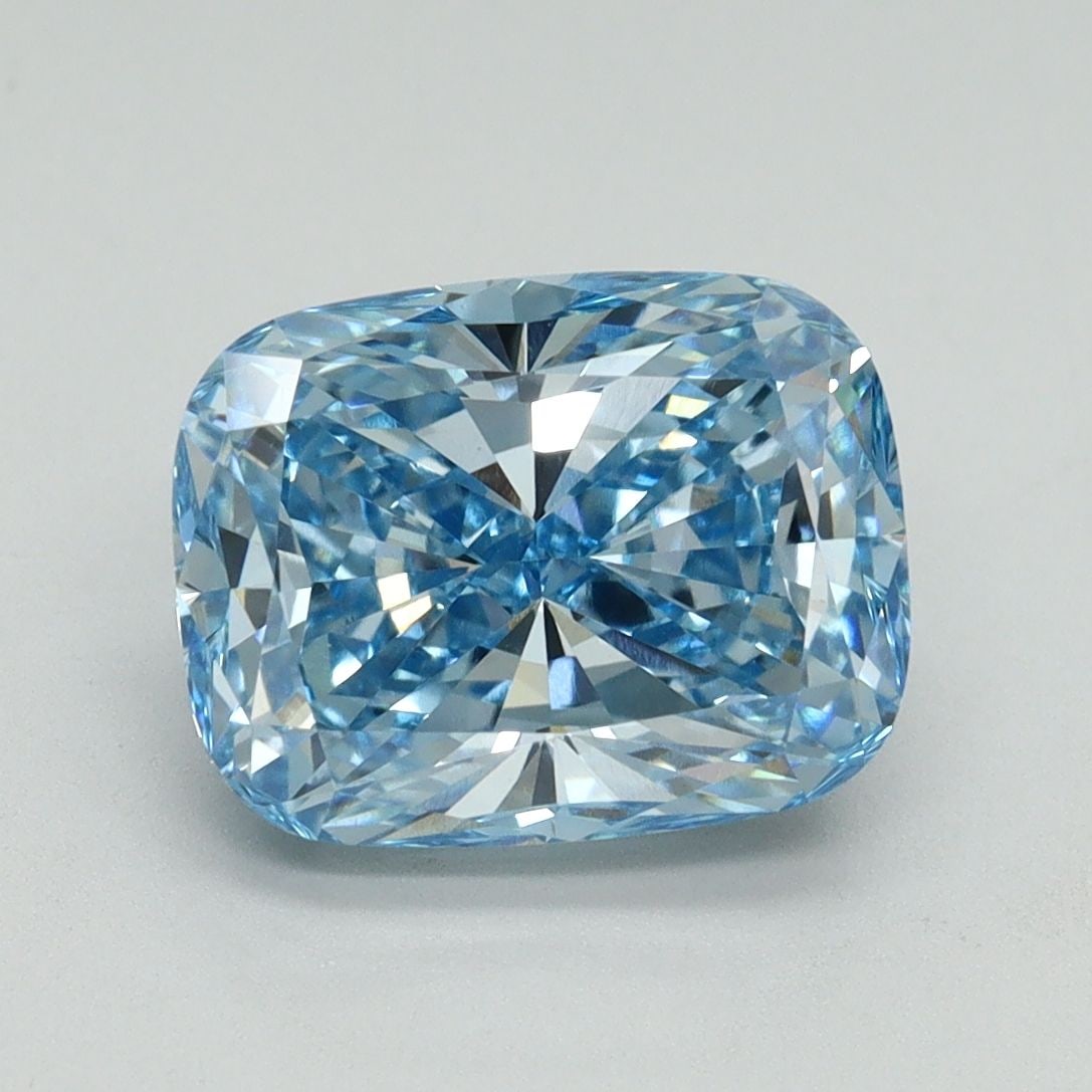 Loose Diamond - CUSHION BRILLIANT 3.06ct Fancy Vivid Blue VVS2: Loose Diamond - CUSHION BRILLIANT 3.06ct Fancy Vivid Blue VVS2 Source: This is a real non-mined Diamond that has been grown in a lab Shape: CUSHION BRILLIANT Carats: 3.06 Color: Fancy Vivid Blue Certi
