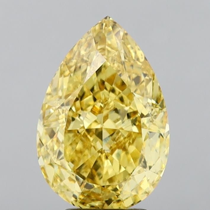Loose Diamond - PEAR 5.52ct Fancy Vivid Yellow VS1: Loose Diamond - PEAR 5.52ct Fancy Vivid Yellow VS1 Source: This is a real non-mined Diamond that has been grown in a lab Shape: PEAR Carats: 5.52 Color: Fancy Vivid Yellow Certification: IGI Video: