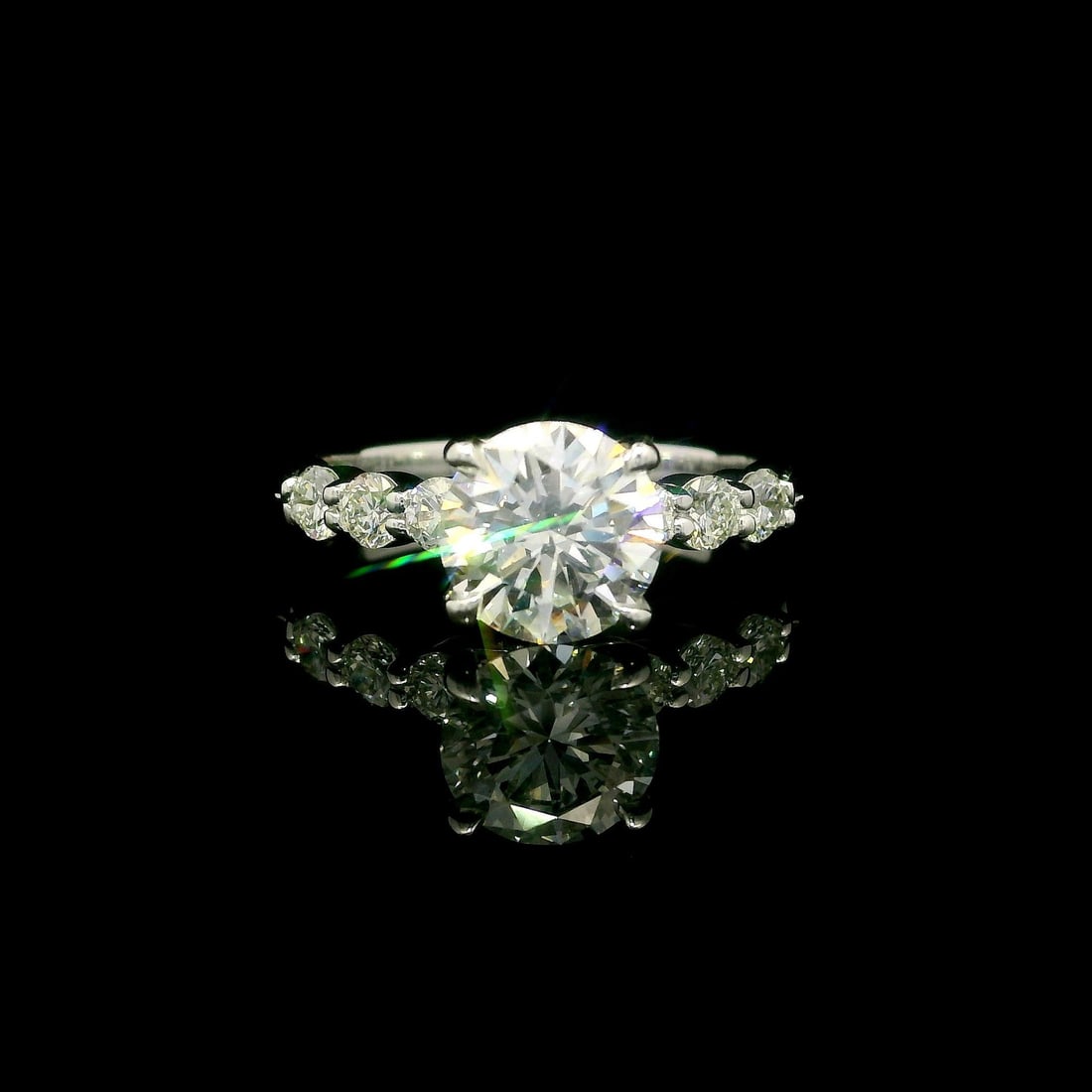 18k White Gold GIA Certified 1.86ct Diamond Engagement Ring Classic Design (1 of 5)