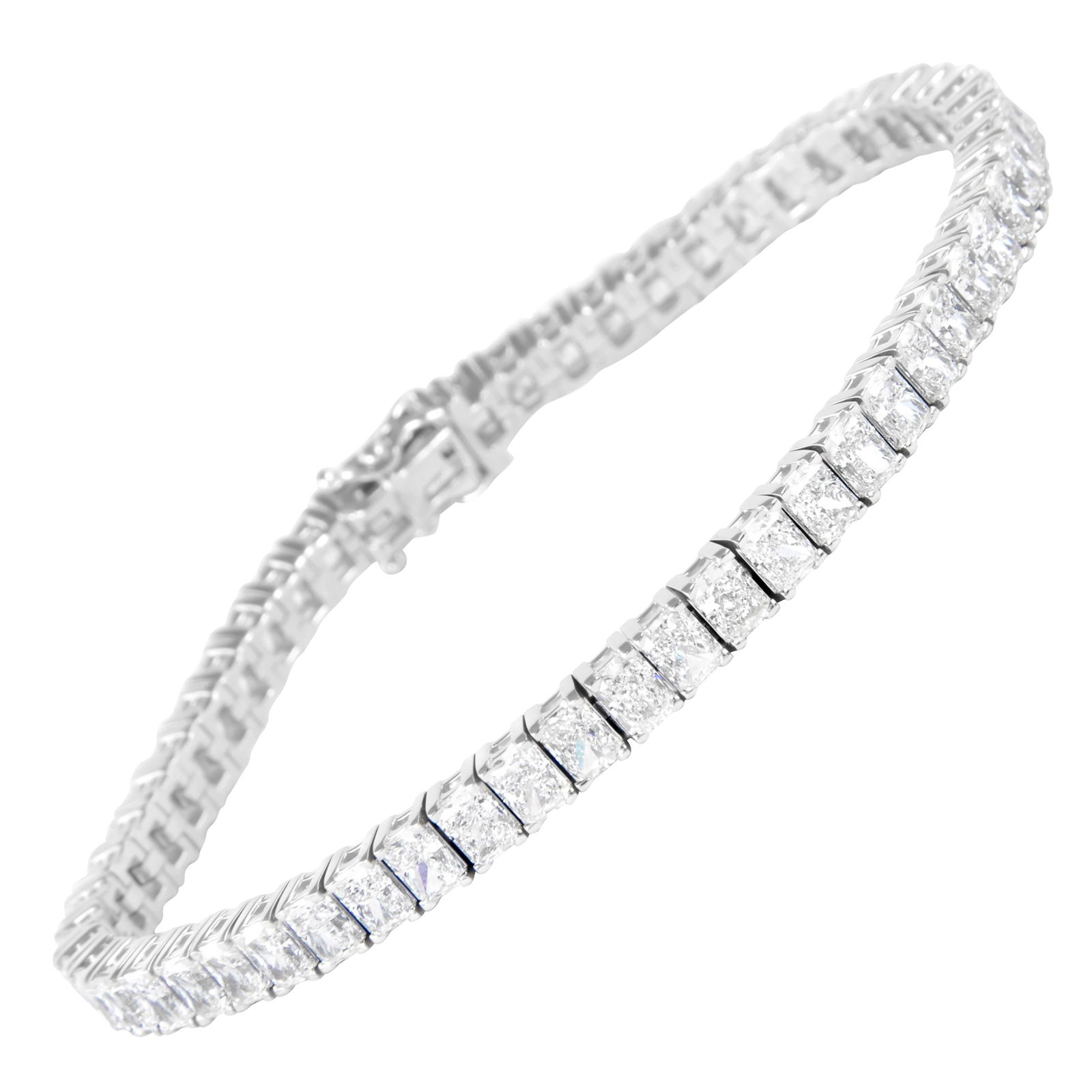13.47ct Radiant Diamond Tennis Bracelet 18k White Gold (1 of 4)
