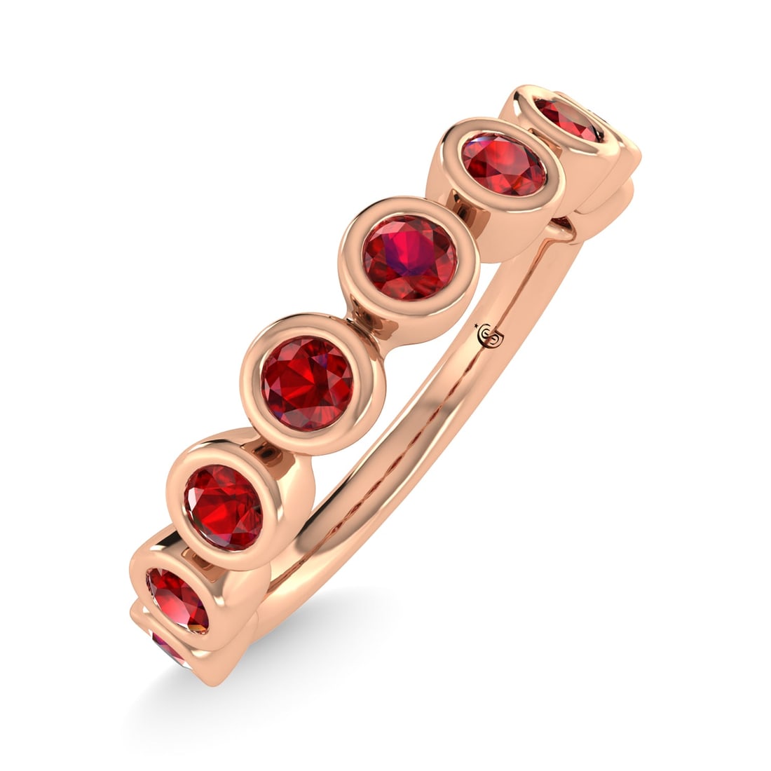 14K Rose Gold Ruby 5/8 Ct.Tw. Stackable Band - 3