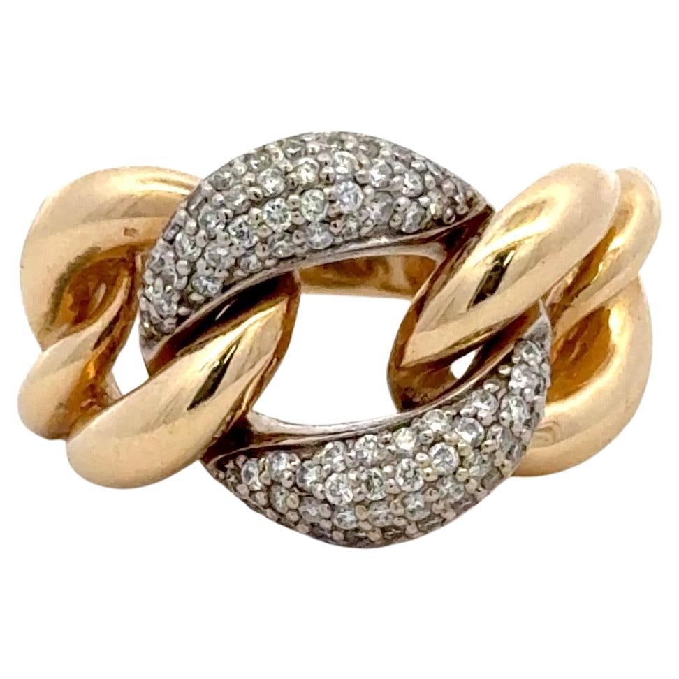 Harbor Diamonds 14K Yellow Gold Graduated Diamond Cuban Link Ring 0.52ct G VS1-VS2 (1 of 8)