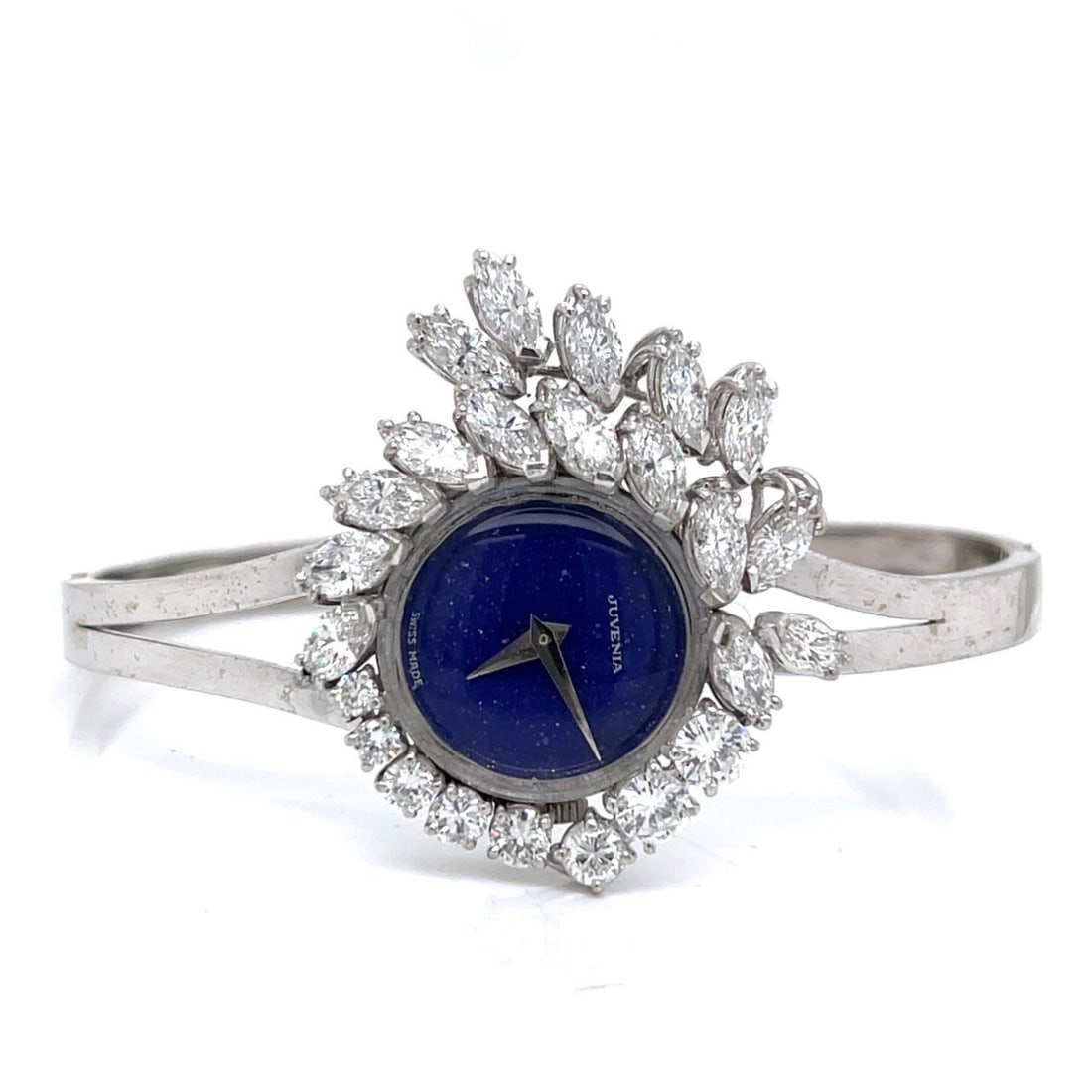 18K White Gold Bangle Watch with Diamonds by Juvenia (1 of 5)