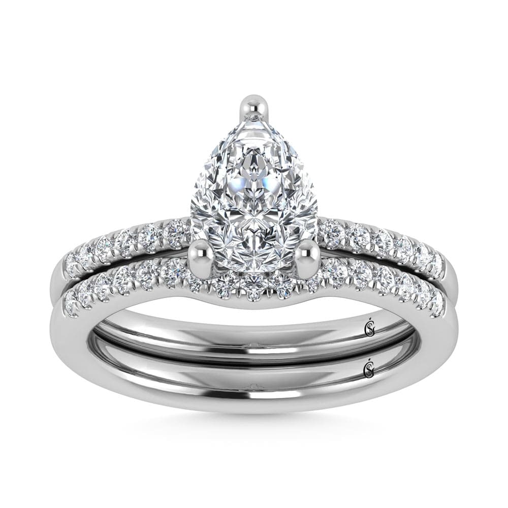 14K White Gold Lab Grown Diamond 1 7/8 Ct.Tw. IGI Certified Pear Shape Hidden Halo Engagement Ring: 14K White Gold Lab Grown Diamond 1 7/8 Ct.Tw. IGI Certified Pear Shape Hidden Halo Engagement Ring (IGI Certified Center 1 1/2ct) Discover subtle brilliance and modern elegance with our Hidden Halo Di