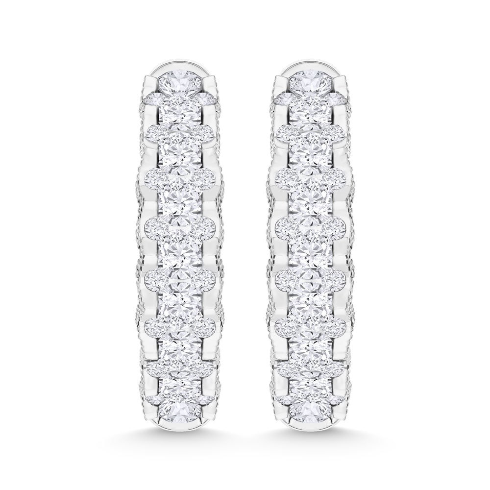 10K White Gold Lab Grown Diamond 1 Ct.Tw Hoop Earrings: 10K White Gold Lab Grown Diamond 1 Ct.Tw Hoop Earrings 10K white gold hoops featuring 1 Ct.Tw. lab-grown diamonds. 10k White Gold Stone Color: D-f Stone Clarity: Vs This item may take 2-5 weeks for sh