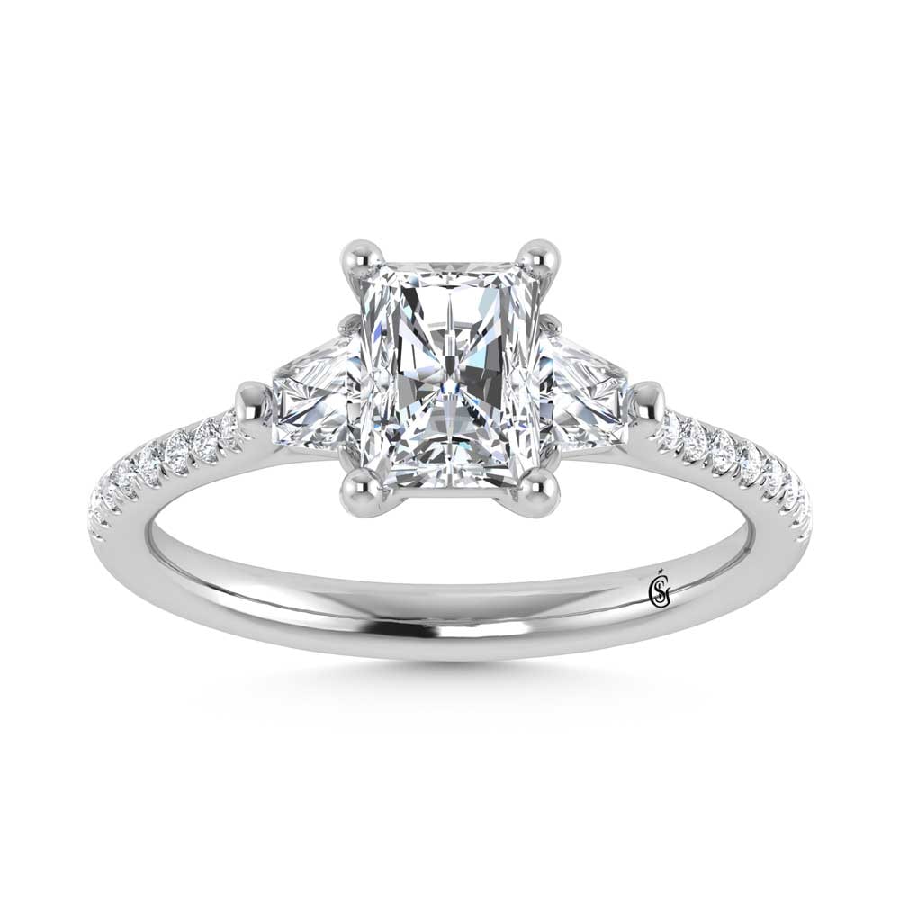 10K White Gold Lab Grown Diamond 1 3/8 Ct.Tw. Engagement Ring (1 of 4)