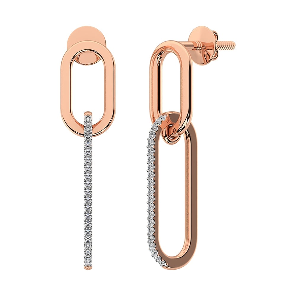 10K Rose Gold 1/6 Ct.Tw. Diamond Fashion Earrings (1 of 1)
