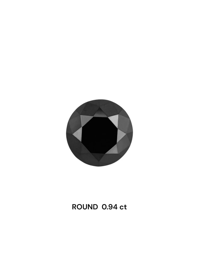 Loose Diamond - ROUND 0.94ct Fancy Black VVS2: Loose Diamond - ROUND 0.94ct Fancy Black VVS2 Source: Natural Shape: ROUND Carats: 0.94 Color: Fancy Black Certification: NONE Video: