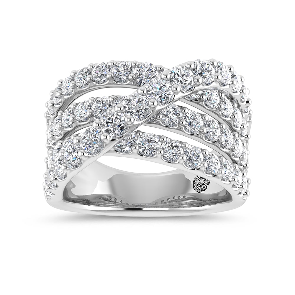 14K White Gold 2 1/2 Ct.Tw. Lab Grown Diamond Fashion Ring: 14K White Gold 2 1/2 Ct.Tw. Lab Grown Diamond Fashion Ring This elegant fashion ring in 14K white gold features lab grown diamonds totaling 2 1/2 Ct.Tw., combining sparkle and sophistication. 14k