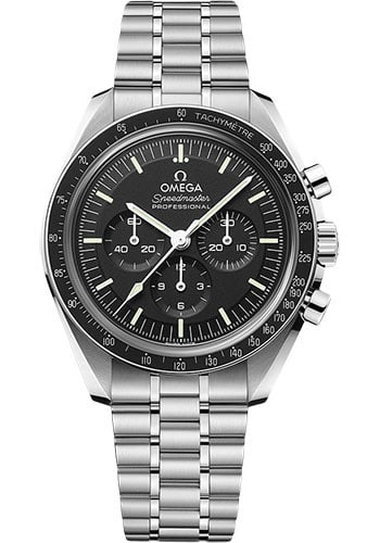 Omega Speedmaster Moonwatch Co-Axial 310.30.42.50.01.002 Black Dial with Card: Omega Speedmaster Moonwatch Co-Axial 310.30.42.50.01.002 Black Dial with Card This Omega Moonwatch Professional Co-Axial Master Chrono features a black dial with a fixed bezel and comes on a bracelet.