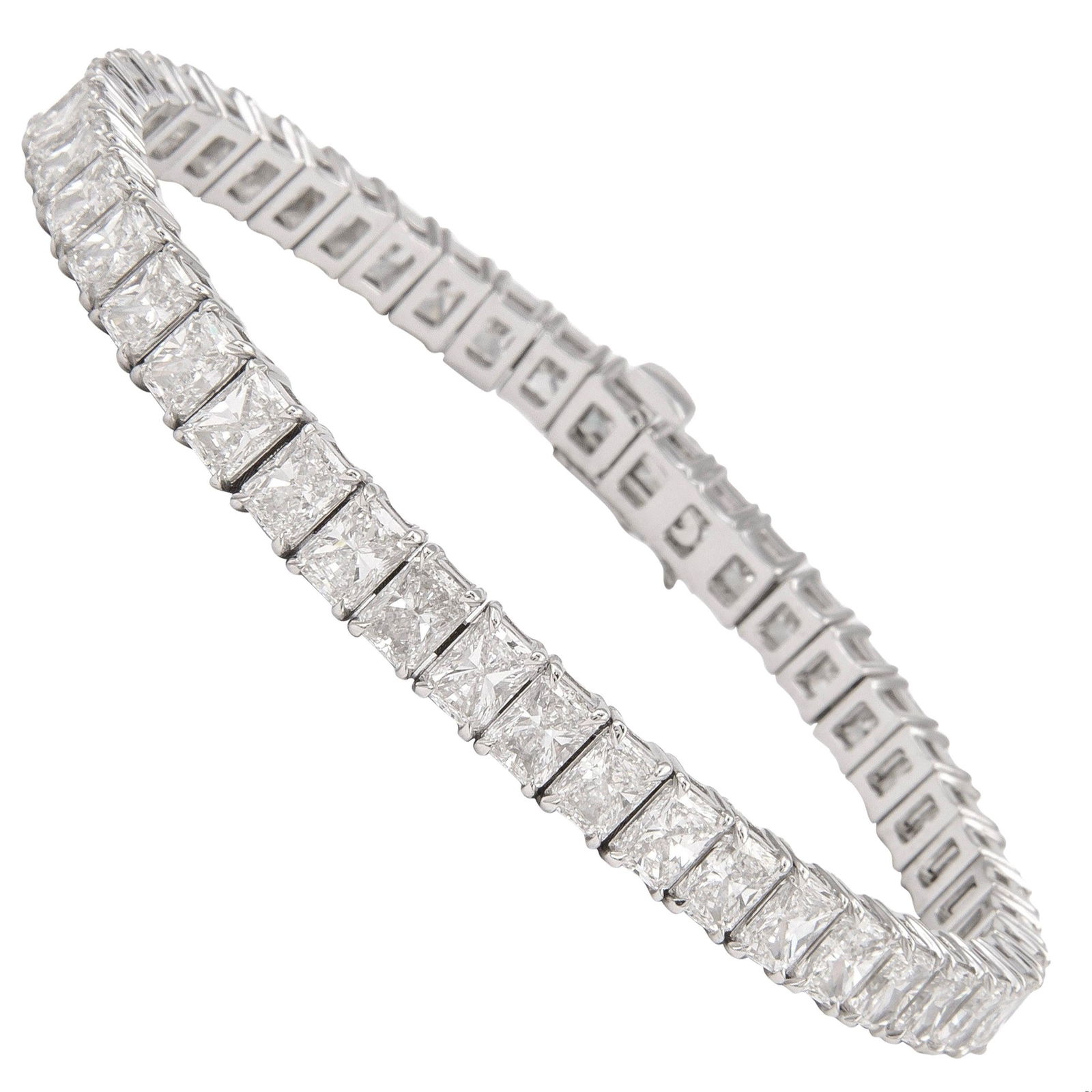 19.27ct GIA Radiant Diamond Tennis Bracelet 18k White Gold (1 of 15)