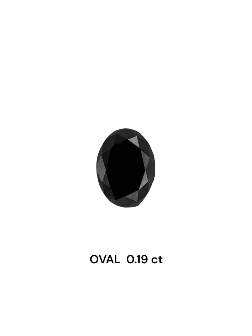Loose Diamond - OVAL 0.19ct Fancy Black VVS2: Loose Diamond - OVAL 0.19ct Fancy Black VVS2 Source: Natural Shape: OVAL Carats: 0.19 Color: Fancy Black Certification: NONE Video: