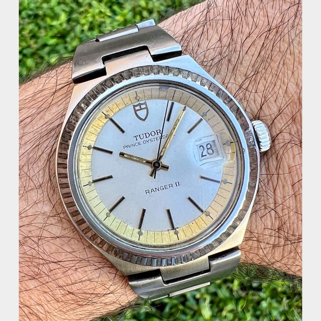 TUDOR 1970s Ranger II Automatic Stainless Steel Watch 37mm: TUDOR 1970s Ranger II Automatic Stainless Steel Watch 37mm This TUDOR 1970's Ranger II Watch features a robust stainless steel case with a diameter of 37mm, showcasing its classic design. It is powere