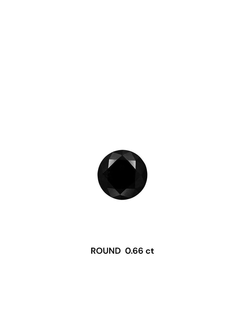 Loose Diamond - ROUND 0.66ct Fancy Black VVS2: Loose Diamond - ROUND 0.66ct Fancy Black VVS2 Source: Natural Shape: ROUND Carats: 0.66 Color: Fancy Black Certification: GIA Video: