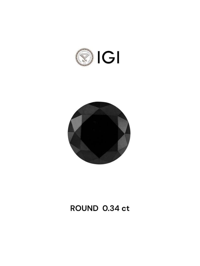 Loose Diamond - ROUND 0.34ct Black: Loose Diamond - ROUND 0.34ct Black Source: Natural Shape: ROUND Carats: 0.34 Color: Black Certification: IGI Video: