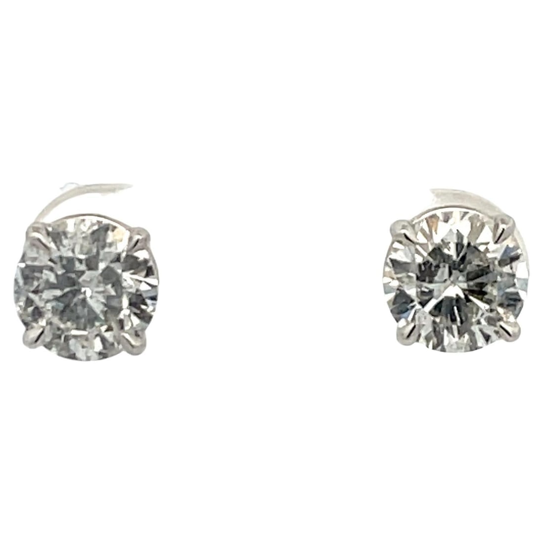 14K White Gold 2.49ct Diamond Stud Earrings H-I I1 Contemporary (1 of 6)