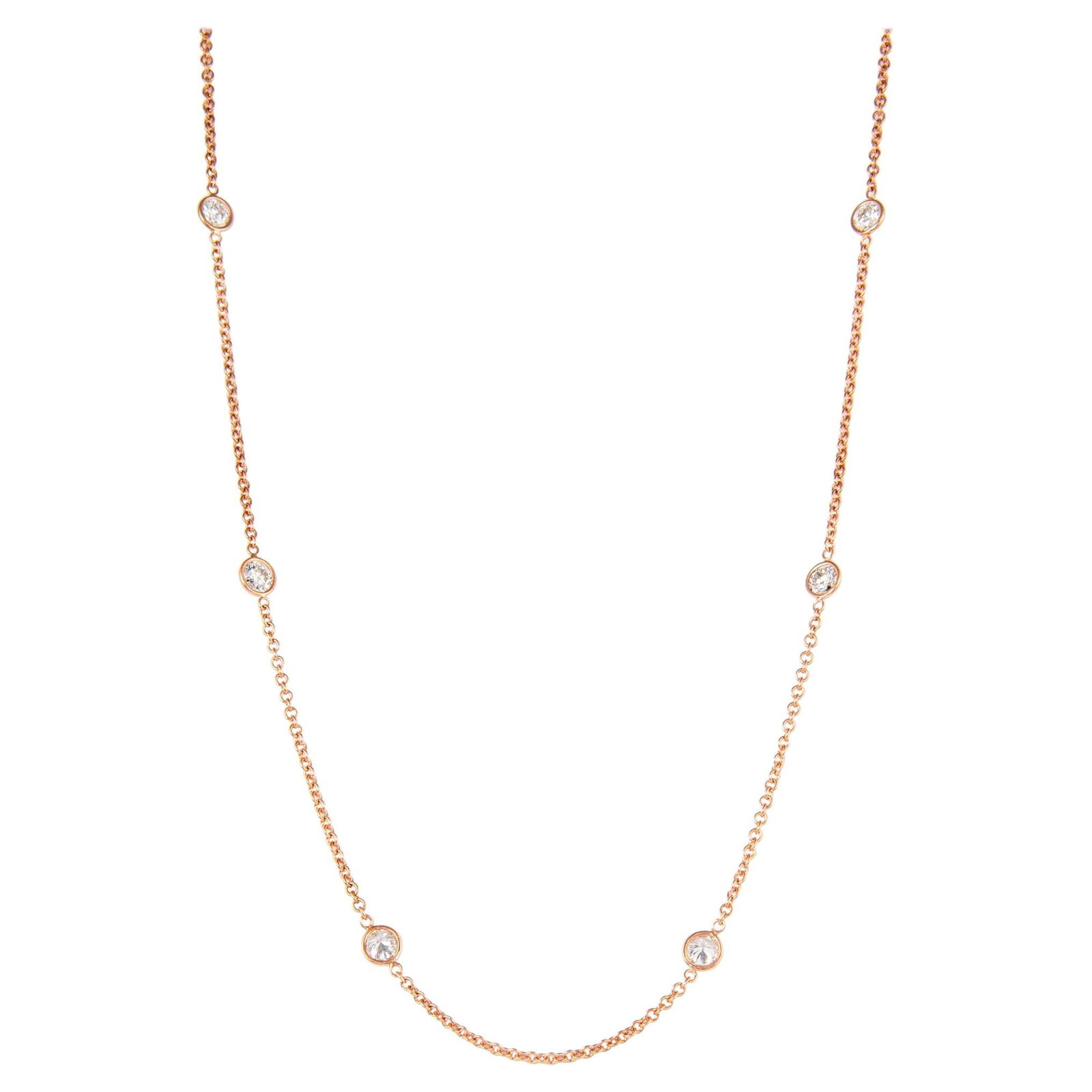2.27ct Diamond Necklace 18k Rose Gold Modern Design (1 of 5)