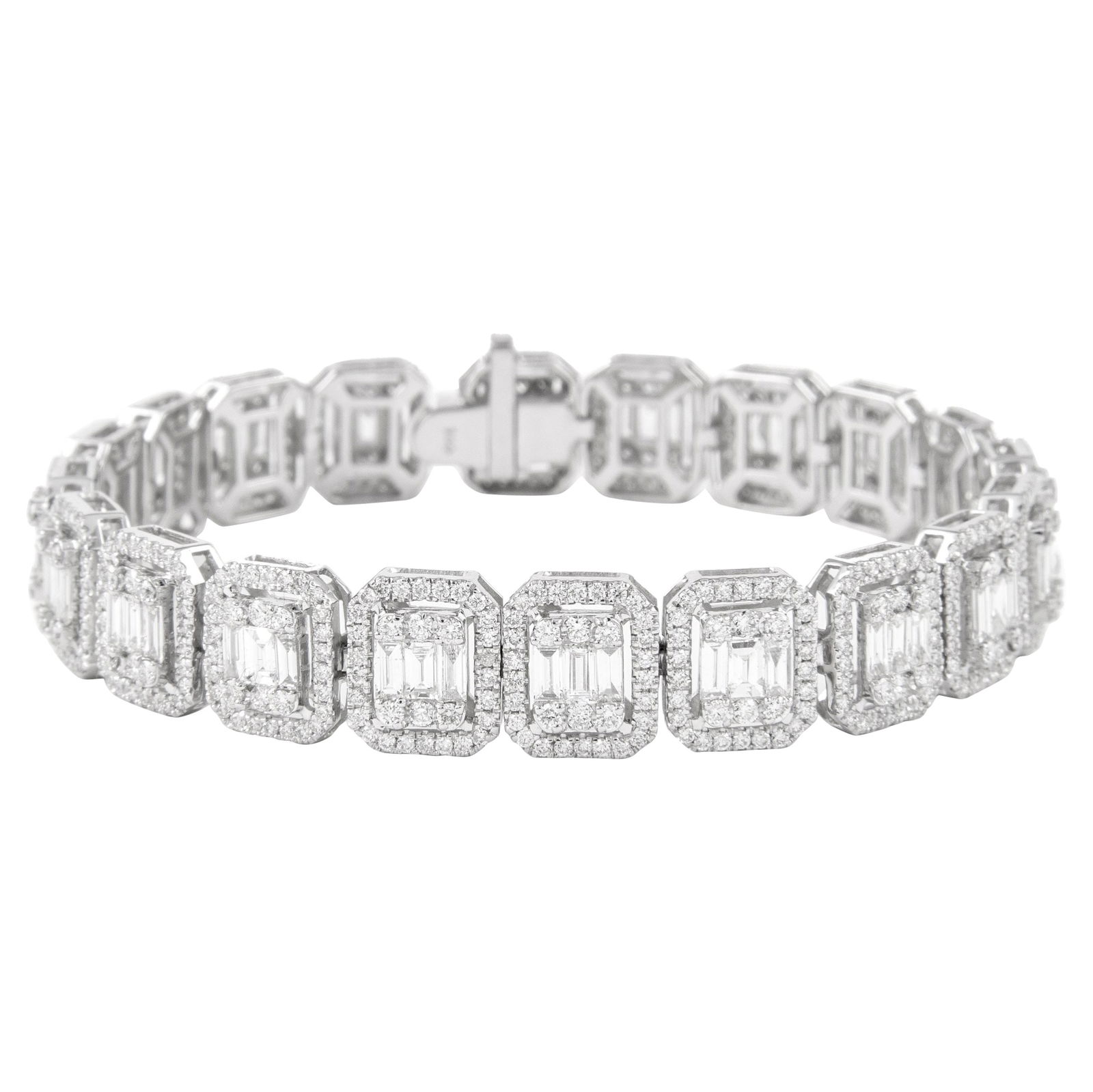 9.06ct Diamond Illusion Bracelet 18k White Gold (1 of 4)