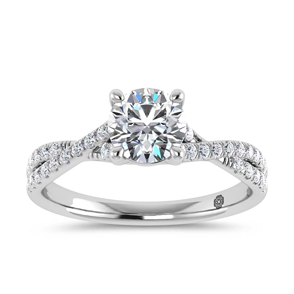 10K White Gold Lab Grown Diamond 1 1/4 Ct.Tw. Engagement Ring: 10K White Gold Lab Grown Diamond 1 1/4 Ct.Tw. Engagement Ring This elegant diamond engagement ring crafted in 10k White gold, features a Round -cut center stone of 1 ct that creates a stunning sparkle