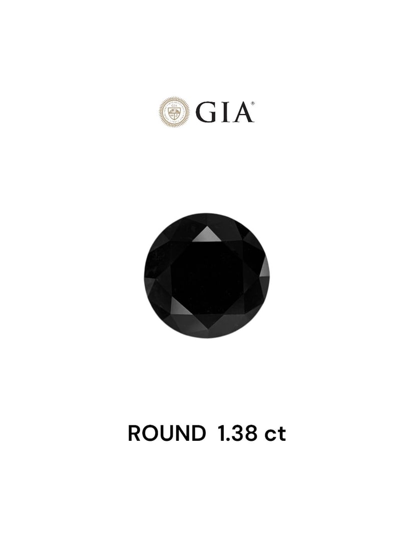 Loose Diamond - ROUND 1.38ct Fancy Black VVS2: Loose Diamond - ROUND 1.38ct Fancy Black VVS2 Source: Natural Shape: ROUND Carats: 1.38 Color: Fancy Black Certification: GIA Video: