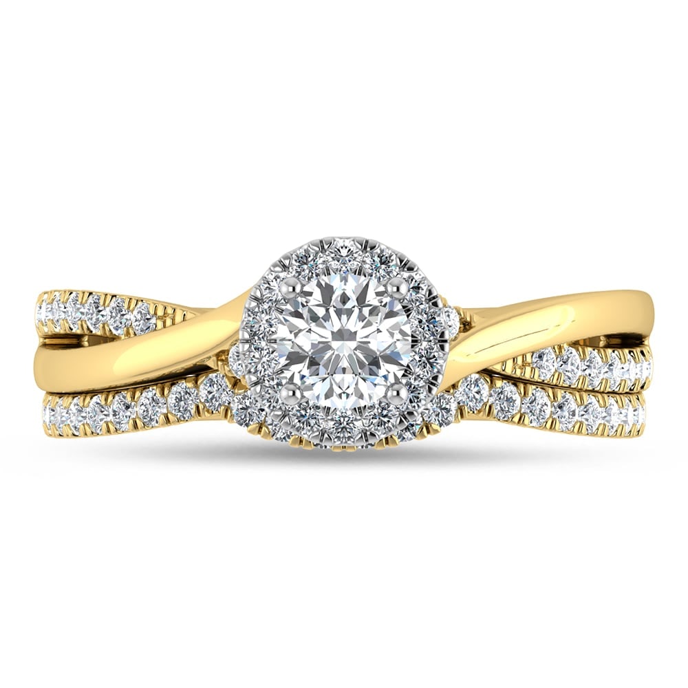 Diamond 5/8 Ct.Tw. Round Cut Bridal Ring in 14K Yellow Gold: Diamond 5/8 Ct.Tw. Round Cut Bridal Ring in 14K Yellow Gold 14k Yellow Gold Stone Color: G-h Stone Clarity: Si2 Each ring is presented in standard size 6.5. Complimentary resizing is available between