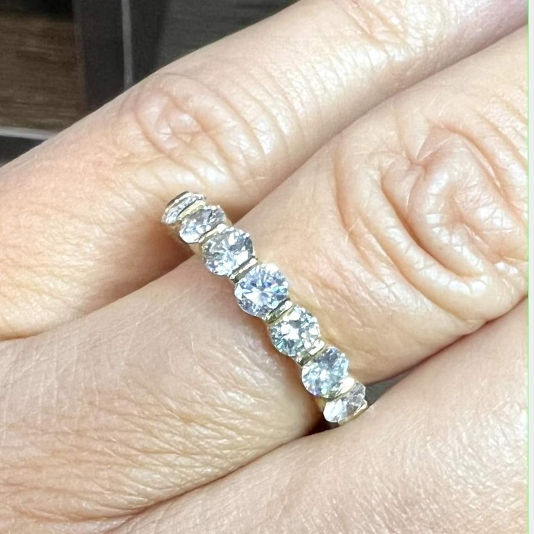 Gemlock 18K Yellow Gold Eternity Band 18 Diamonds 3.60 Ct H-I VVS-VS (1 of 2)