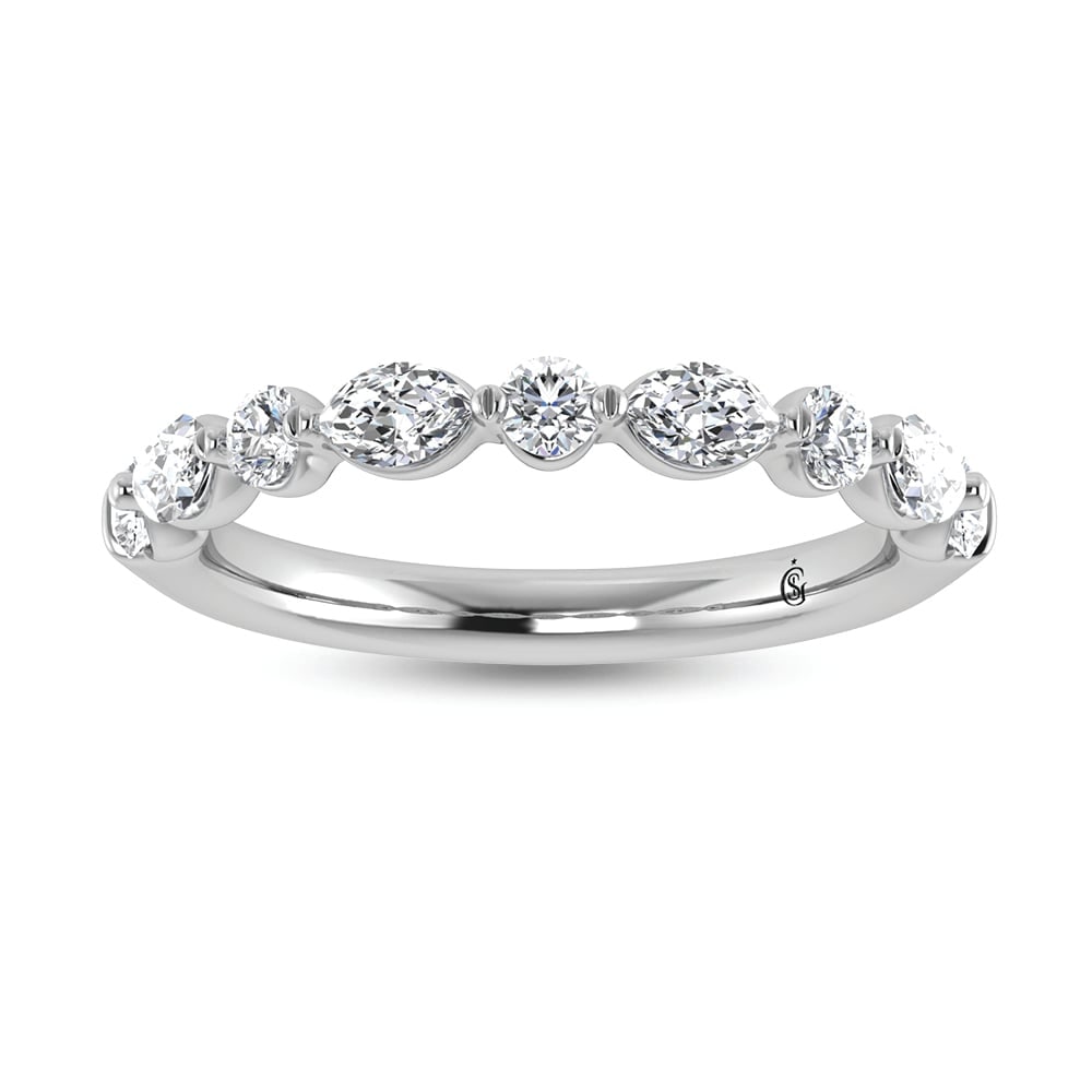 14K White Gold Lab Grown Diamond 1/2 Ct.Tw. Stackable Band: 14K White Gold Lab Grown Diamond 1/2 Ct.Tw. Stackable Band Designed to complement your unique style, the 14K White Gold Lab Grown Diamond Stackable Band features 1/2 Ct. of dazzling lab-grown diamonds