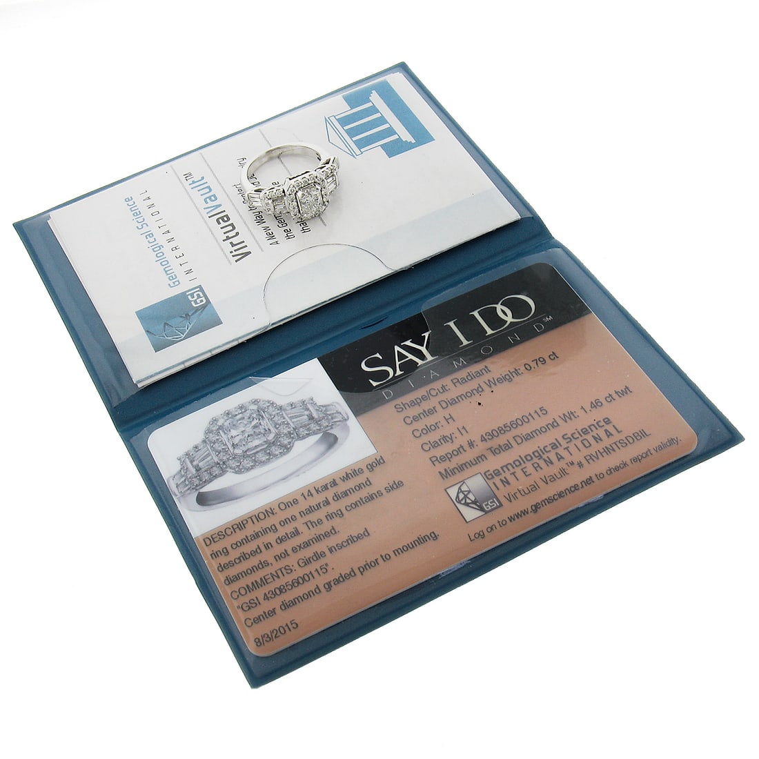 Elegant 14k White Gold 1.46ctw Radiant Diamond Engagement Ring: Elegant 14k White Gold 1.46ctw Radiant Diamond Engagement Ring This exquisite engagement ring features a stunning 1.46 carat total weight of radiant and accent diamonds, beautifully set in solid 14k w