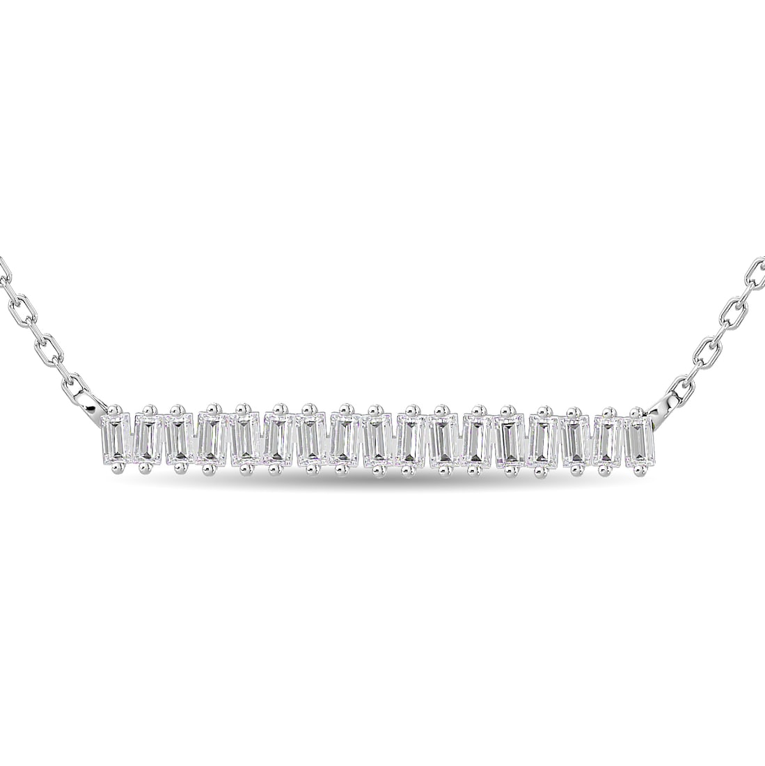 Diamond 1/5 Ct.Tw. Fashion Necklace in 14K White Gold: Diamond 1/5 Ct.Tw. Fashion Necklace in 14K White Gold 14k White Gold Stone Color: G-h Stone Clarity: Si3-i1 Unless otherwise specified, pendants that include a chain are paired with our standard 18-in