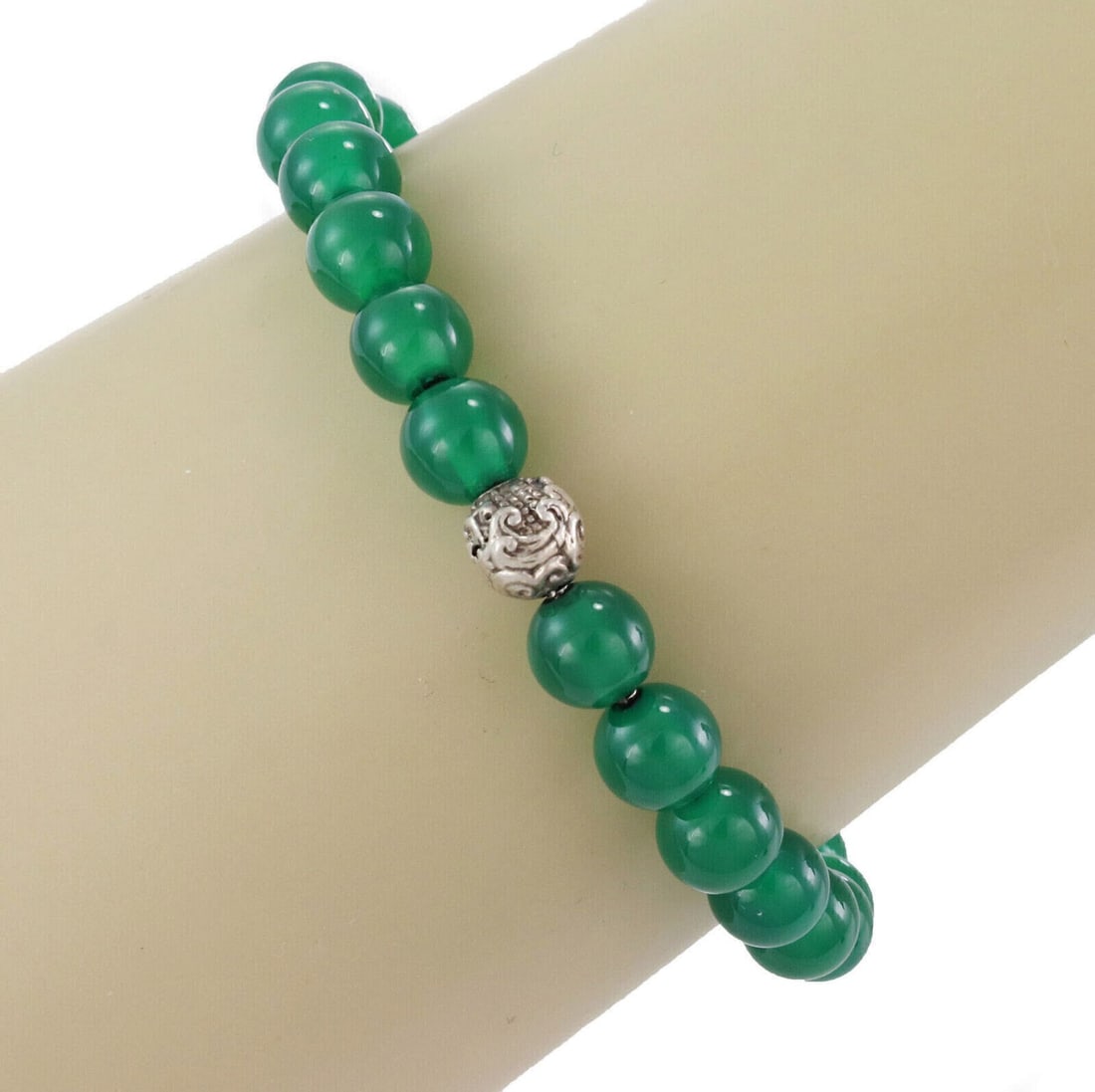 Beaded Bracelet in Sterling Silver with Green Onyx by David Yurman (1 of 4)