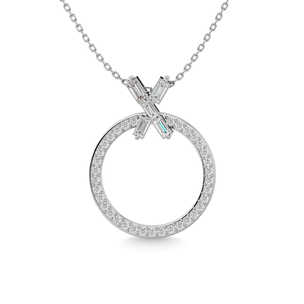 Diamond 1/4 Ct.Tw. Fashion Pendant in 10K White Gold: Diamond 1/4 Ct.Tw. Fashion Pendant in 10K White Gold 10k White Gold Stone Color: G-h Stone Clarity: I1 Unless otherwise specified, pendants that include a chain are paired with our standard 18-inch le