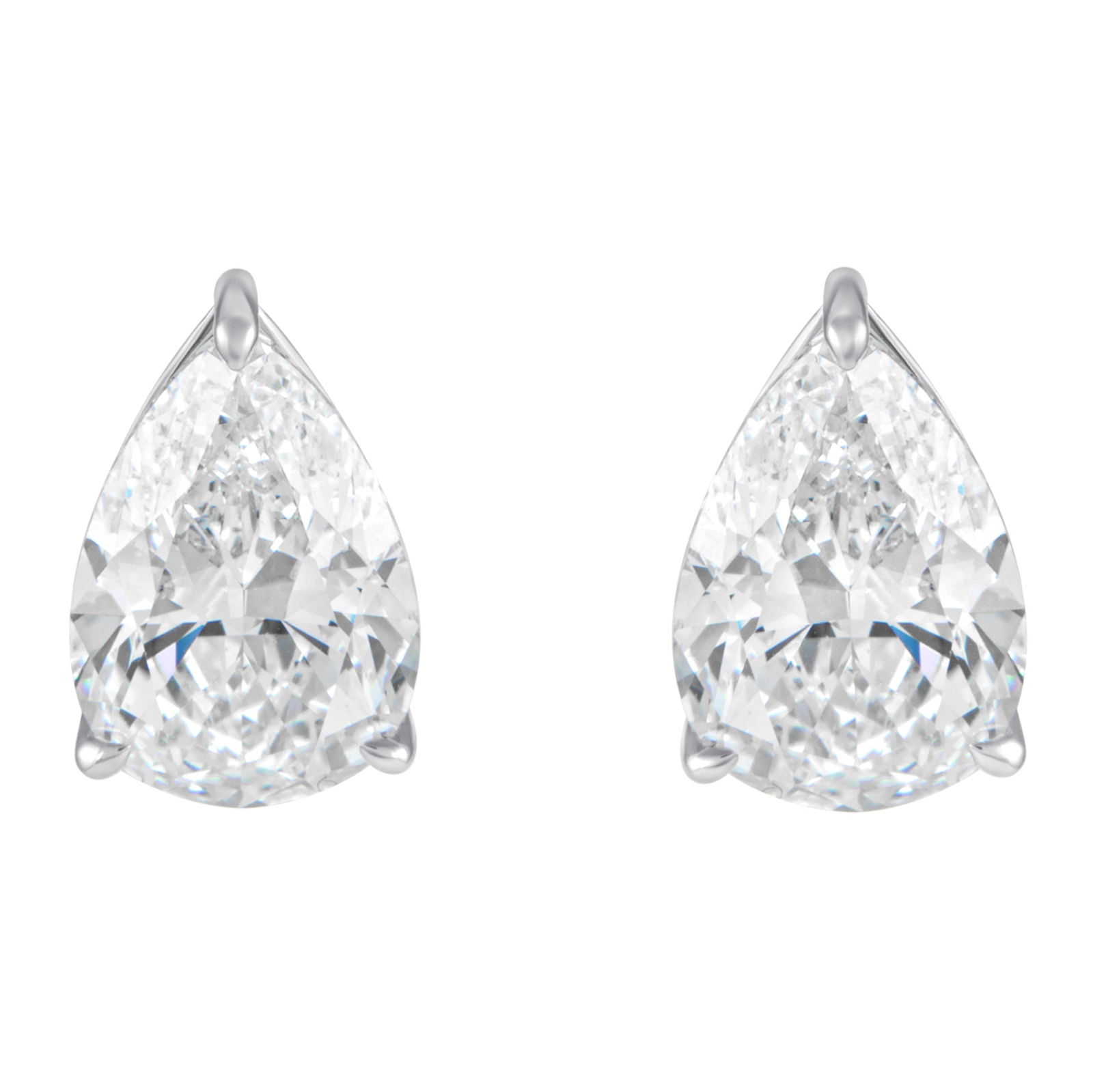 GIA 10.05ct Pear Diamond Stud Earrings 18k White Gold: GIA 10.05ct Pear Diamond Stud Earrings 18k White Gold Elevate your jewelry collection with these stunning GIA certified Pear Shape Diamond Stud Earrings. Each earring features a high-quality pear cut