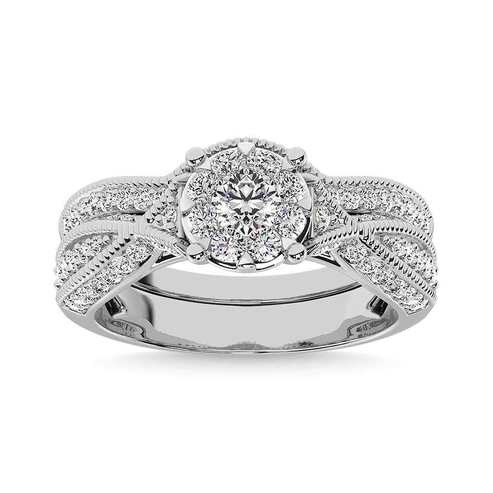 Diamond 1 Ct.Tw. Bridal Ring in 14K White Gold: Diamond 1 Ct.Tw. Bridal Ring in 14K White Gold 14k White Gold Stone Color: G-h Stone Clarity: Si2 Each ring is presented in standard size 6.5. Complimentary resizing is available between sizes 510 (in