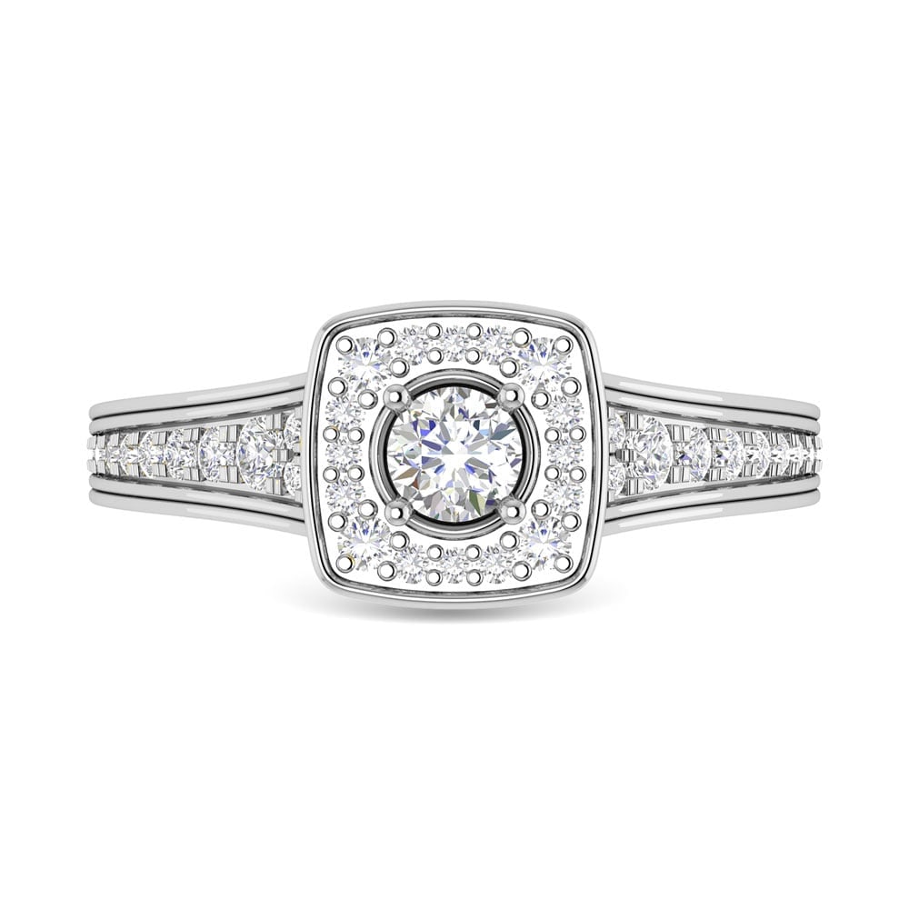 Diamond 3/4 Ct.Tw. Engagement Ring in 14K White Gold: Diamond 3/4 Ct.Tw. Engagement Ring in 14K White Gold 14k White Gold Stone Color: G-h Stone Clarity: I1 Each ring is presented in standard size 6.5. Complimentary resizing is available between sizes