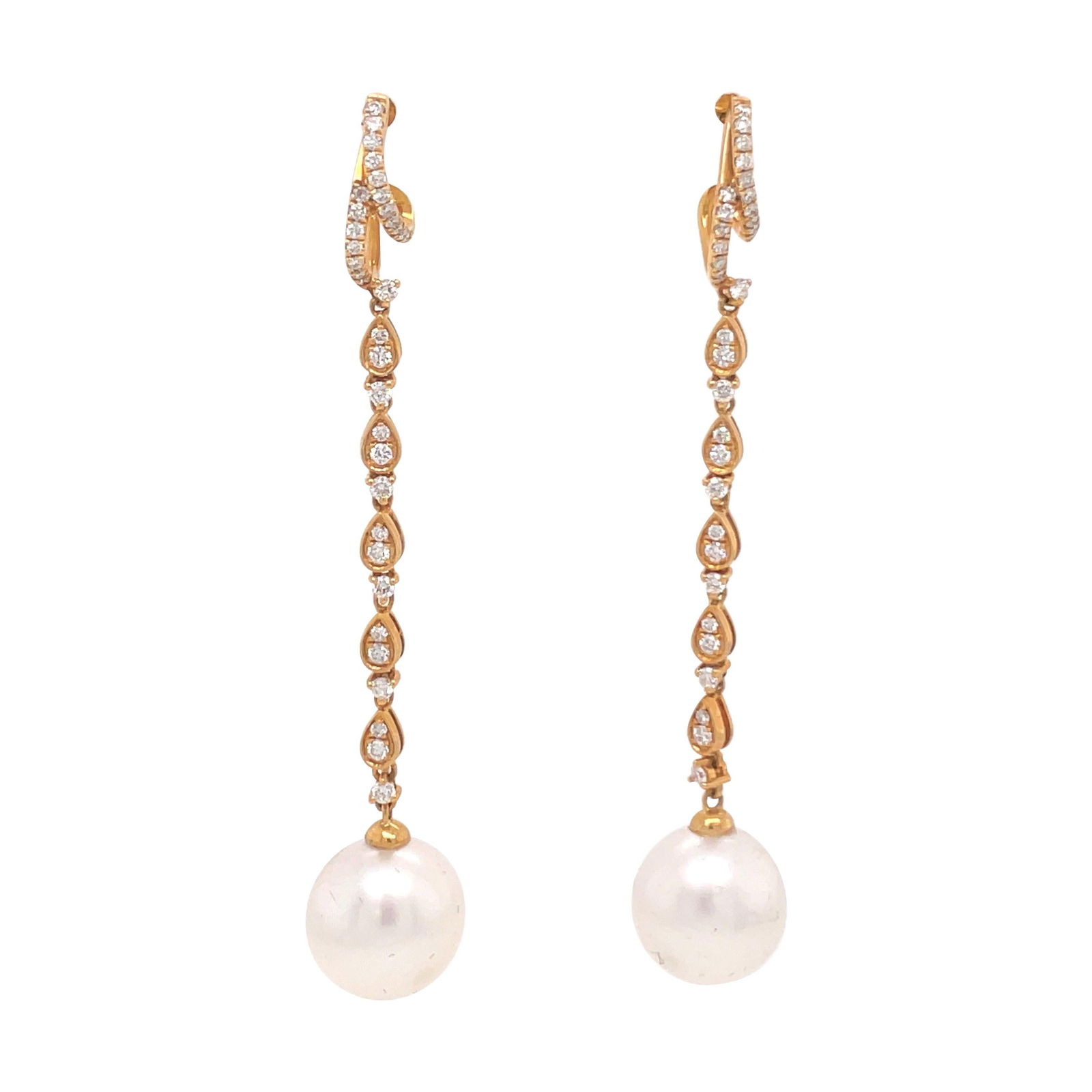 Harbor Diamonds 18k Yellow Gold Diamond Dangle Earrings with South Sea Pearls: Harbor Diamonds 18k Yellow Gold Diamond Dangle Earrings with South Sea Pearls Elevate your style with these exquisite 18k Yellow Gold Diamond Dangle Earrings featuring stunning South Sea Pearls.