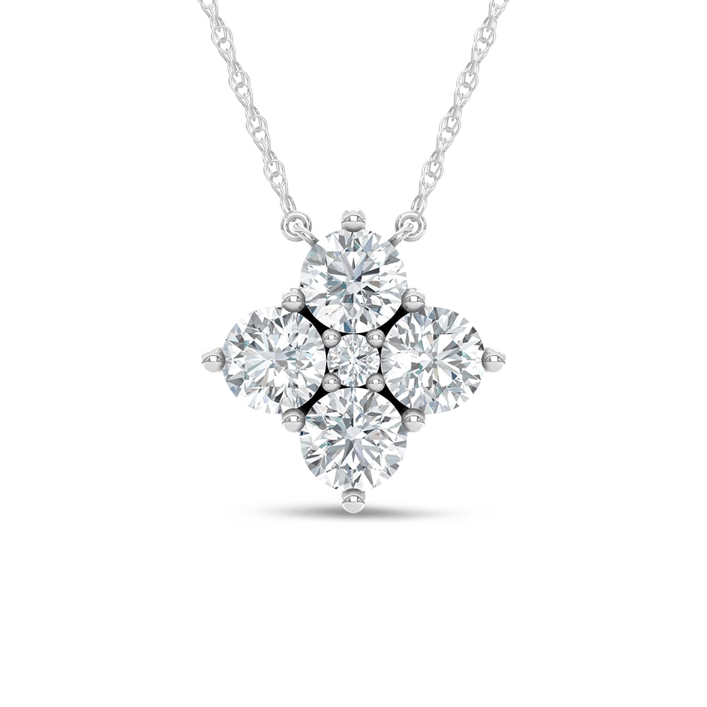 14K White Gold Lab Grown Diamond 1 5/8 Ct.Tw. Fashion Necklace: 14K White Gold Lab Grown Diamond 1 5/8 Ct.Tw. Fashion Necklace An elegant expression of contemporary luxury, this 14K white gold fashion necklace features 1 5/8 CT TW of radiant lab-grown diamonds. Pe
