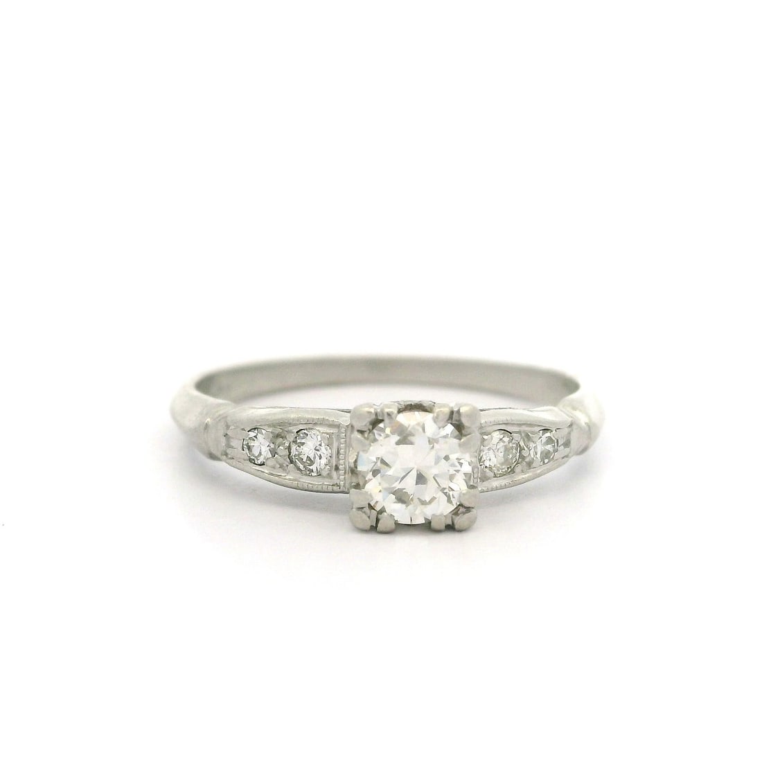 Antique Art Deco Platinum 0.37ct Diamond Engagement Ring Classic Design (1 of 14)