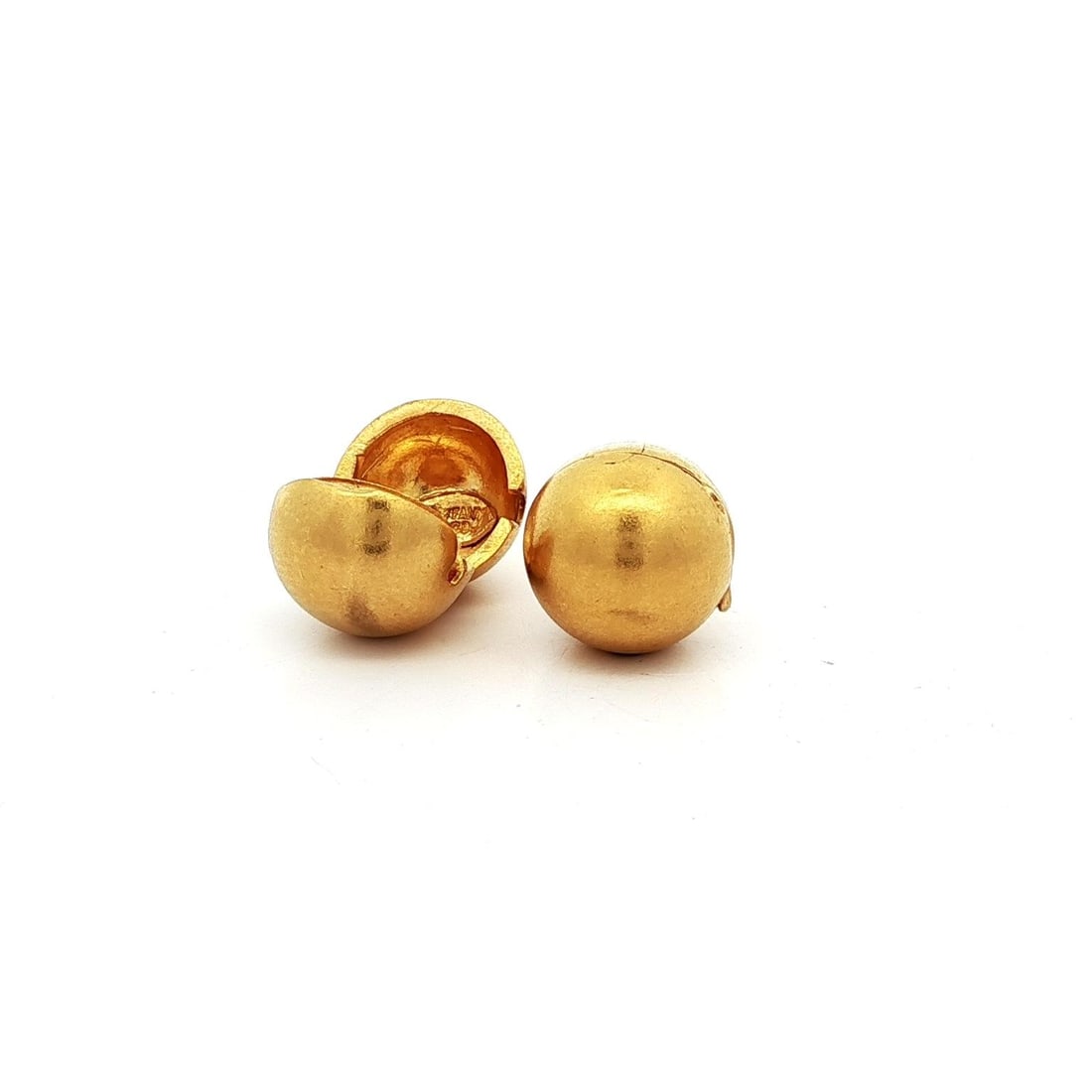 Antique Tiffany & Co. Solid Yellow Gold Ball Carriage Covers for Earrings: Antique Tiffany & Co. Solid Yellow Gold Ball Carriage Covers for Earrings Enhance your earring collection with these exquisite Antique Tiffany & Co. Solid Yellow Gold Ball Carriage Covers. Crafted fro