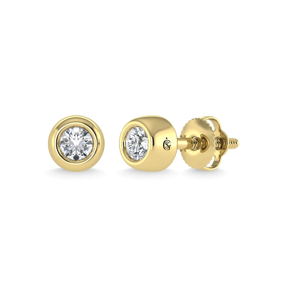 14K Yellow Gold Diamond 1/5 Ct.Tw. Stud Earrings (1 of 4)