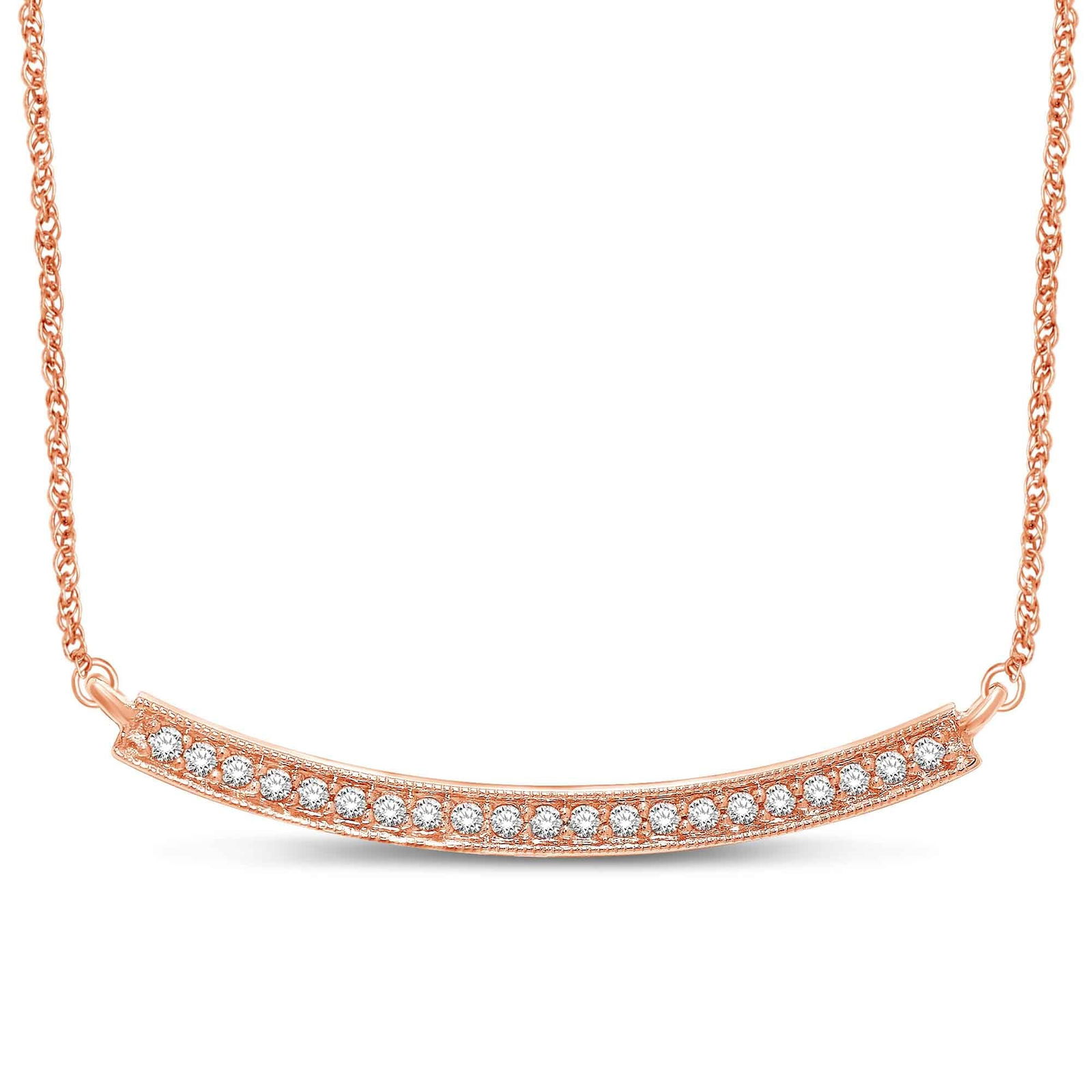 14K Rose Gold 1/6 Ct.Tw. Diamond Stackable Necklace (1 of 1)