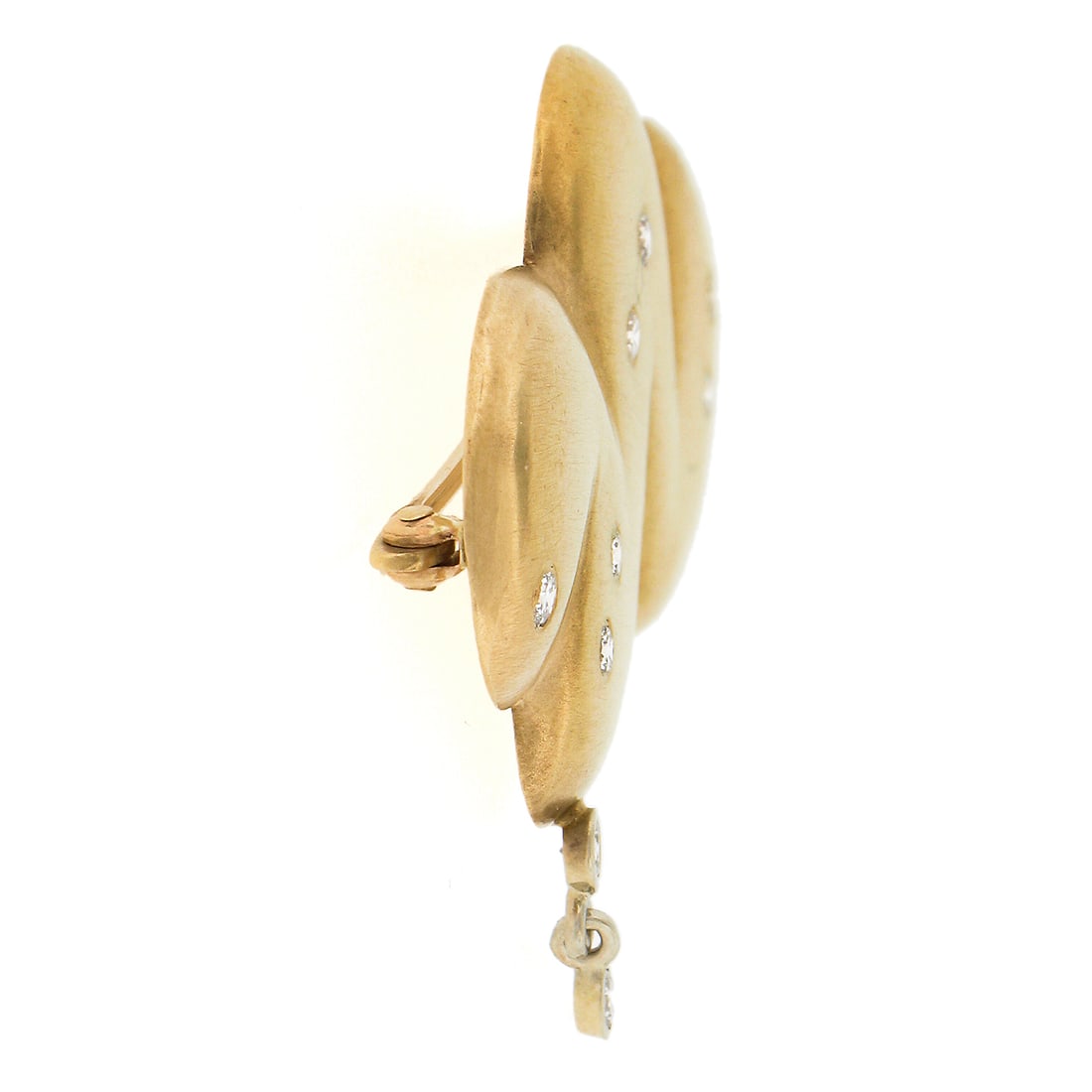 14K Gold 0.35ctw Diamond Cloud Rain Drops Brooch Pin (1 of 2)