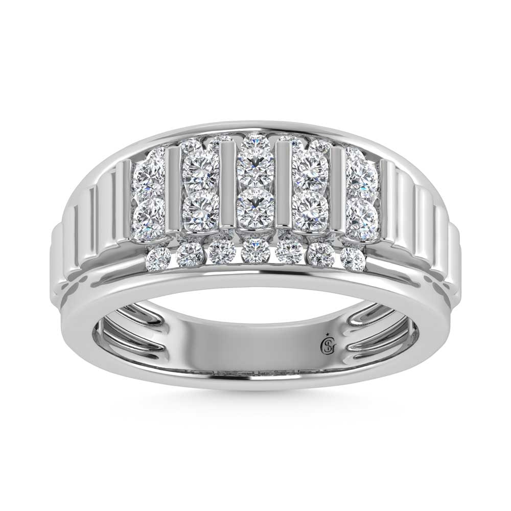 10K White Gold Lab Grown Diamond 1 Ct.Tw. Mens Ring: 10K White Gold Lab Grown Diamond 1 Ct.Tw. Mens Ring 10k White Gold Stone Color: D-f Stone Clarity: Vs Each ring is presented in standard size 6.5. Complimentary resizing is available between sizes 510