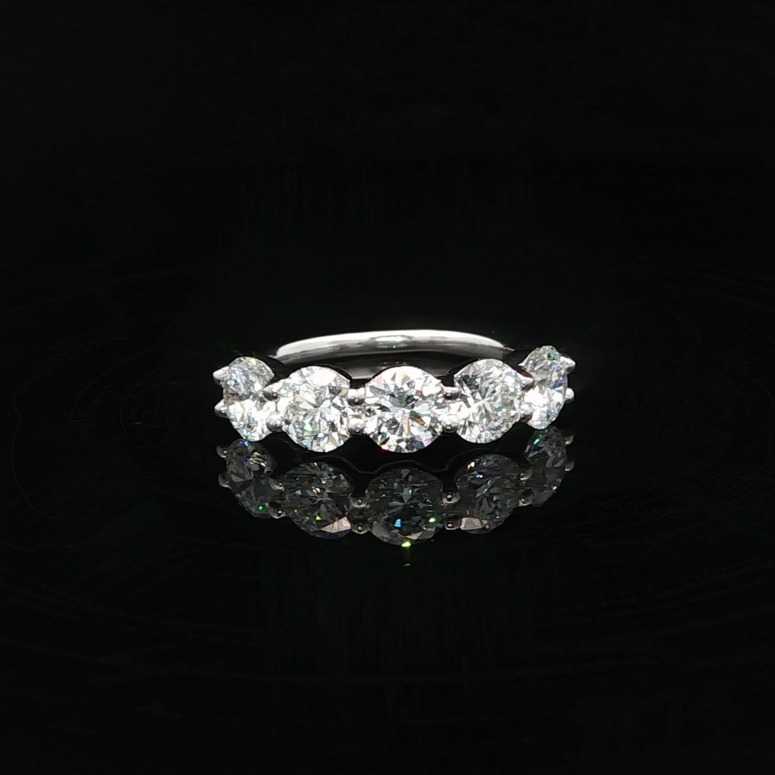 Platinum 2.50ct GIA D VS1 Diamond 5 Stone Band Ring (1 of 18)