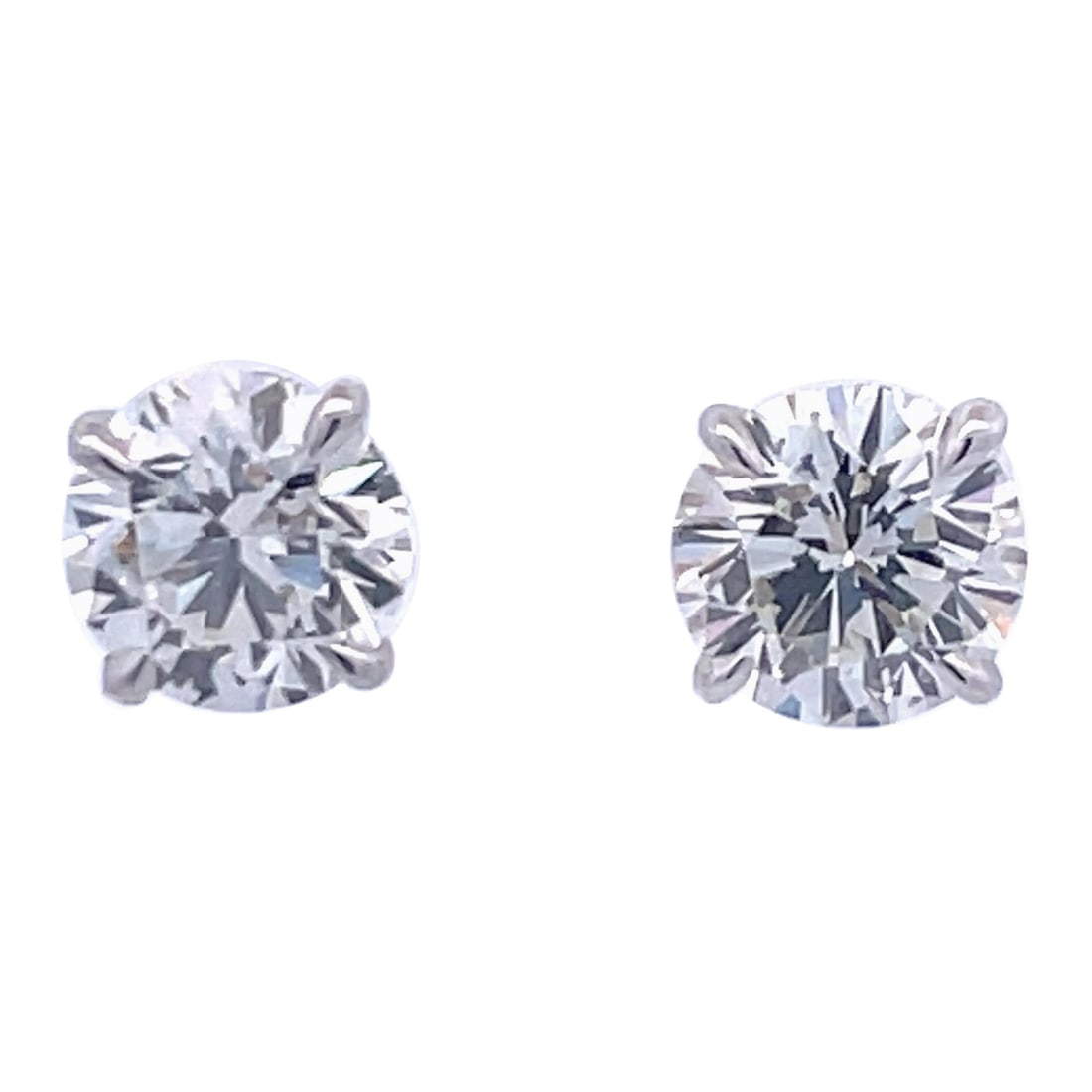 Harbor Diamonds 4.05ct K SI1-SI3 Diamond Stud Earrings 18K White Gold Champagne Setting: Harbor Diamonds 4.05ct K SI1-SI3 Diamond Stud Earrings 18K White Gold Champagne Setting Elevate your style with these exquisite diamond stud earrings, featuring a total weight of 4.05 carats. Crafted